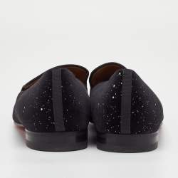 مملوكة مسبقًا حذاء لوفرز كريستيان لوبوتان دانديليون قطيفة جليتر أسود سهل الارتداء مقاس 42