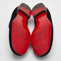 مملوكة مسبقًا حذاء لوفرز كريستيان لوبوتان دانديليون قطيفة جليتر أسود سهل الارتداء مقاس 42