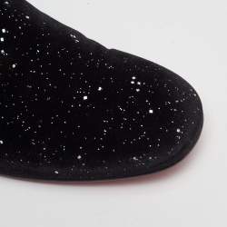 مملوكة مسبقًا حذاء لوفرز كريستيان لوبوتان دانديليون قطيفة جليتر أسود سهل الارتداء مقاس 42
