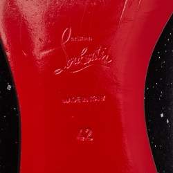 مملوكة مسبقًا ح ذاء لوفرز كريستيان لوبوتان دانديليون قطيفة جليتر أسود سهل الارتداء مقاس 42