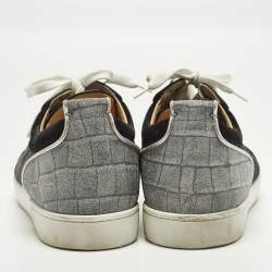 Pre Owned حذاء رياضي كريستيان لوبوتان لويس جونيور نسيج لوركس مزدوج اللون وشمواه مقاس 45