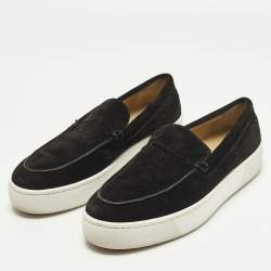 مملوكة مسبقًا حذاء لوفر سهل الارتداء كريستيان لوبوتان باكيبو قماش سويدي أسود مقاس 45.5