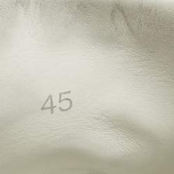 Pre Owned حذاء رياضي كريستيان لوبوتان لويس جونيور جلد أبيض بأربطة مقاس 42.5