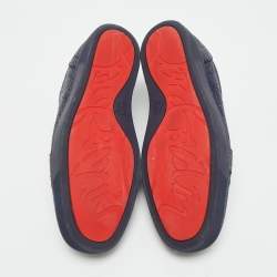 مملوكة مسبقًا Christian Louboutin Louis Junior Size 45 Navy Blue Glitter Suede Low Top Sneakers