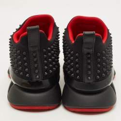 Pre Owned Christian Louboutin Spike sock Size 43 Black Neoprene Low Top Sneakers