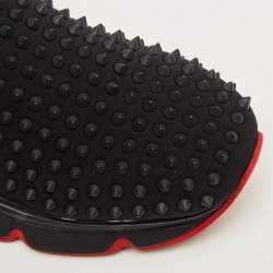Pre Owned Christian Louboutin Spike sock Size 43 Black Neoprene Low Top Sneakers