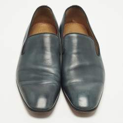 مملوكة مسبقًا Christian Louboutin Dandelion Grosgrain Size 45 Blue Leather Loafers