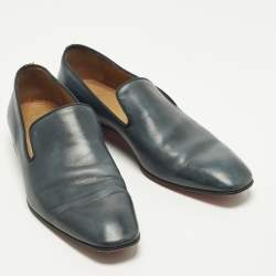 مملوكة مسبقًا Christian Louboutin Dandelion Grosgrain Size 45 Blue Leather Loafers