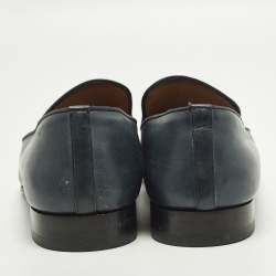 مملوكة مسبقًا Christian Louboutin Dandelion Grosgrain Size 45 Blue Leather Loafers