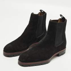 Pre Owned Christian Louboutin Size 43 Black Suede Chelsea Boots