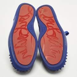 مملوكة مسبقًا حذاء رياضي كريستيان لوبوتان لويس جونيور سويدي أزرق كحلي مرصع مقاس 41.5
