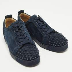 Pre Owned حذاء رياضي كريستيان لوبوتان لويس جونيور سبايكس سويدي أزرق بحري منخفض من أعلى مقاس 43