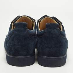 Pre Owned حذاء رياضي كريستيان لوبوتان لويس جونيور سبايكس سويدي أزرق بحري منخفض من أعلى مقاس 43