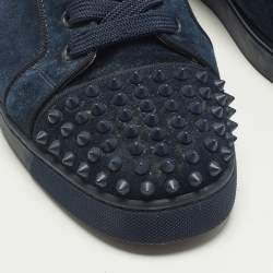 Pre Owned حذاء رياضي كريستيان لوبوتان لويس جونيور سبايكس سويدي أزرق بحري منخفض من أعلى مقاس 43