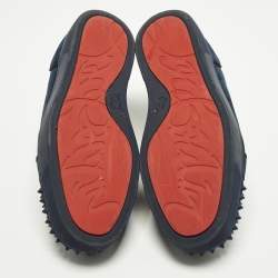 Pre Owned حذاء رياضي كريستيان لوبوتان لويس جونيور سبايكس سويدي أزرق بحري منخفض من أعلى مقاس 43