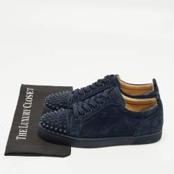 Pre Owned حذاء رياضي كريستيان لوبوتان لويس جونيور سبايكس سويدي أزرق بحري منخفض من أعلى مقاس 43