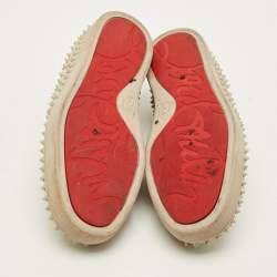 مملوكة مسبقًا حذاء رياضي سبايك كريستيان لوبوتان قماش أزرق مربعات دانديليون سهل الارتداء مقاس 41