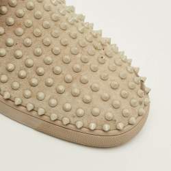 مملوكة مسبقًا حذاء رياضي سبايك كريستيان لوبوتان قماش أزرق مربعات دانديليون سهل الارتداء مقاس 41