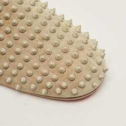 Pre Owned Christian Louboutin Dandelion Spikes Size 44 Black Suede Smoking Slippers