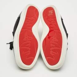 مملوكة مسبقًا حذاء رياضي كريستيان لوبوتان قماش أسود وجلد أربطة مقاس 41