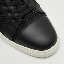 مملوكة مسبقًا حذاء رياضي كريستيان لوبوتان قماش أسود وجلد أربطة مقاس 41