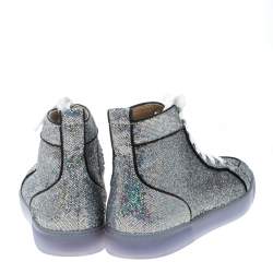 Pre Owned Christian Louboutin Glitter Disco Ball Rantus Orlato High Top Sneakers Size 42.5