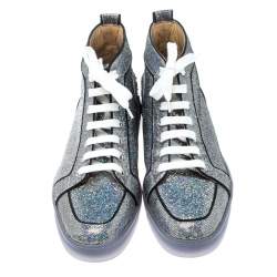 Pre Owned Christian Louboutin Glitter Disco Ball Rantus Orlato High Top Sneakers Size 42.5