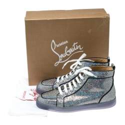 Pre Owned Christian Louboutin Glitter Disco Ball Rantus Orlato High Top Sneakers Size 42.5