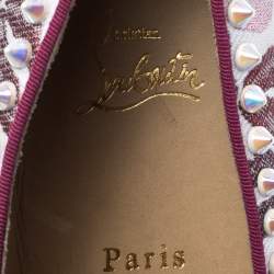 Christian Louboutin Multicolor Kiss Print Canvas Pik Boat Slip On Sneakers Size 41
