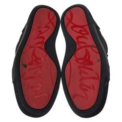 Christian Louboutin Black Glitter Canvas Rantulow Low Top Sneakers Size 42.5