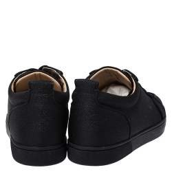 Christian Louboutin Black Glitter Canvas Rantulow Low Top Sneakers Size 42.5