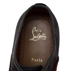 Christian Louboutin Blue/Black Suede Leather And Fabric Alpha Male Oxfords Size 43