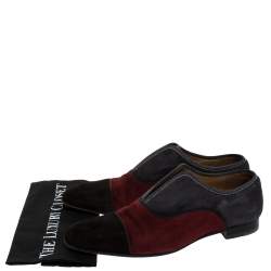 Christian Louboutin Blue/Black Suede Leather And Fabric Alpha Male Oxfords Size 43
