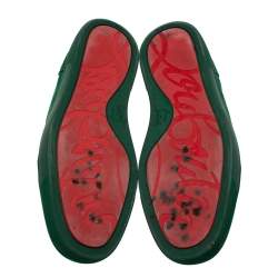 Christian Louboutin Green Suede Leather Low Top Sneakers Size 41.5