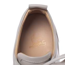 Christian Louboutin Off-White Leather Vieira Spiked Orlato Low Top Sneakers Size 42