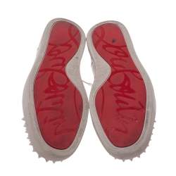 Christian Louboutin Off-White Leather Vieira Spiked Orlato Low Top Sneakers Size 42