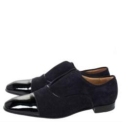 Christian Louboutin Two Tone Suede and Felt Alpha Male Slip On Oxford Loafers Size 43