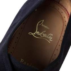 Christian Louboutin Two Tone Suede and Felt Alpha Male Slip On Oxford Loafers Size 43