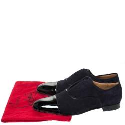 Christian Louboutin Two Tone Suede and Felt Alpha Male Slip On Oxford Loafers Size 43