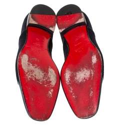 Christian Louboutin Two Tone Suede and Felt Alpha Male Slip On Oxford Loafers Size 43