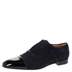 Christian Louboutin Two Tone Suede and Felt Alpha Male Slip On Oxford Loafers Size 43