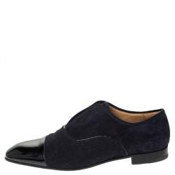 Christian Louboutin Two Tone Suede and Felt Alpha Male Slip On Oxford Loafers Size 43