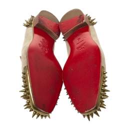 Pre Owned حذاء لوفرز كريستيان لوبوتان "ايرونيتو" سويدي بيج مقاس 40