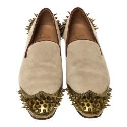 Pre Owned حذاء لوفرز كريستيان لوبوتان "ايرونيتو" سويدي بيج مقاس 40