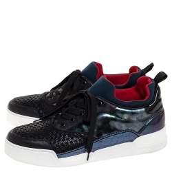 Pre Owned Christian Louboutin Multicolor Mixed Media Aurelien Sneakers Size 43.5
