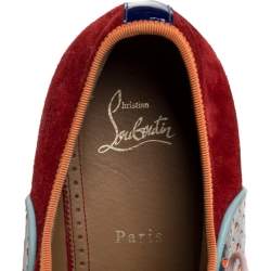 Pre Owned حذاء أوكسفورد كريستيان لوبوتان "لاتشو مقدمة مزينة سبايك و رباط علوي سويدي و جلد لامع متعدد الألوان مقاس 45