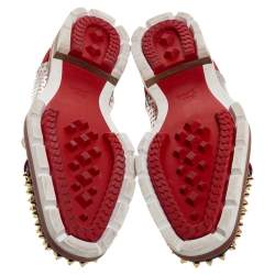 Pre Owned حذاء أوكسفورد كريستيان لوبوتان "لاتشو مقدمة مزينة سبايك و رباط علوي سويدي و جلد لامع متعدد الألوان مقاس 45