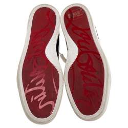 Pre Owned حذاء رياضي كريستيان لوبوتان لويس  برقبة مرتفعة جلد أزرق كحلي مقاس 41.5