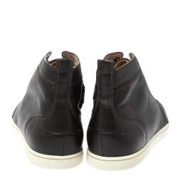 Christian Louboutin Dark Grey Leather Louis High Top Sneakers Size 41.5