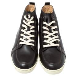 Christian Louboutin Dark Grey Leather Louis High Top Sneakers Size 41.5
